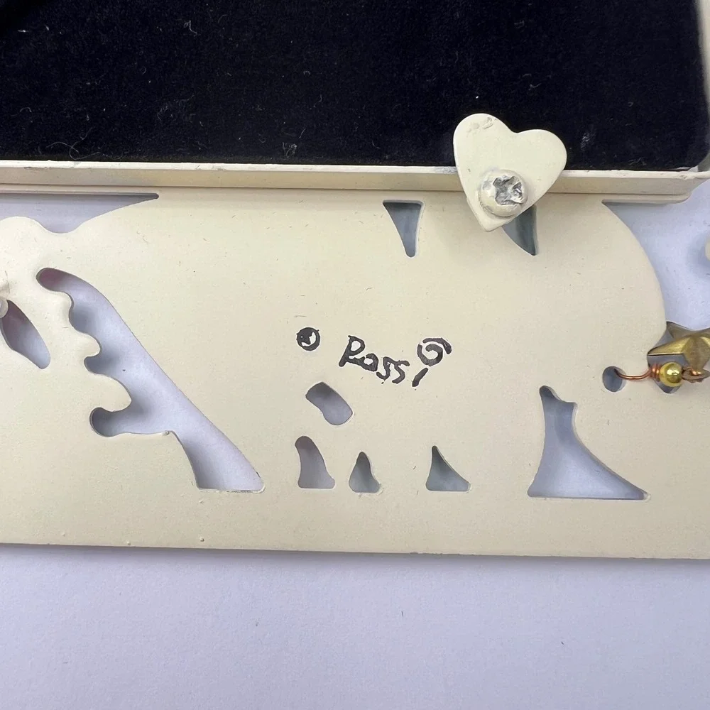 Karen Rossi Fanciful Flights Photo Frame 4x6 Metal Whimsical Folk Art Signed